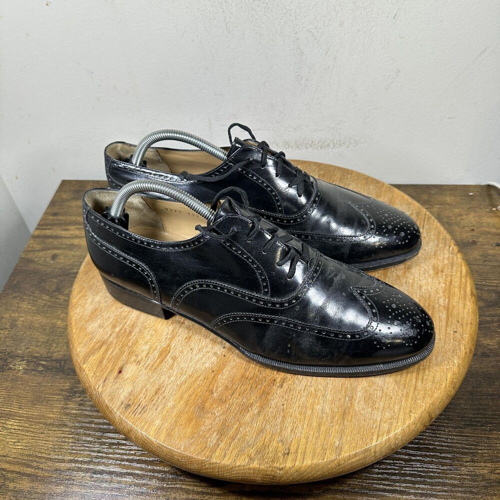 Salvatore Ferragamo Shoes Mens Size 10 3E Oxford Brogue Wingtip Dress Leather